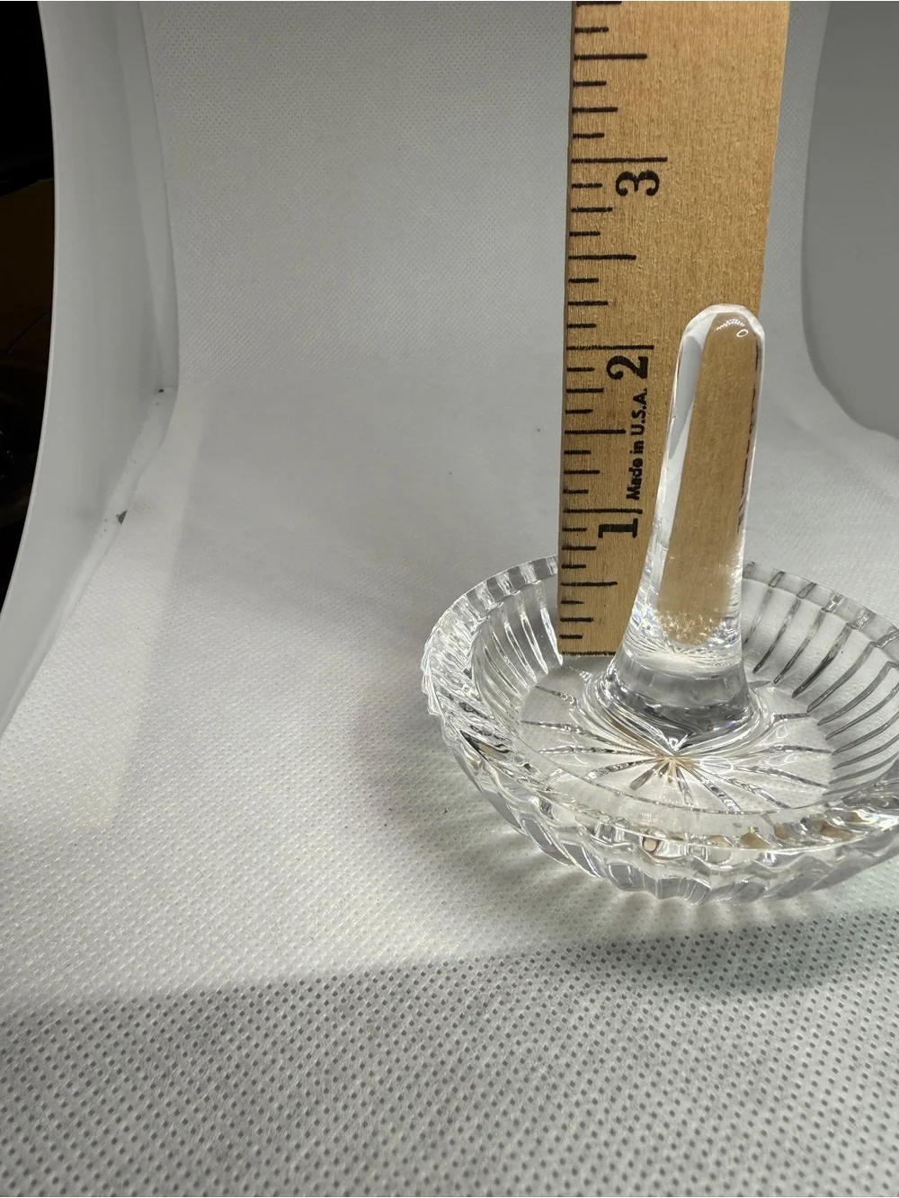 Crystal Ring Holder Dish 3 X 2.75 IN Clear. Vintage.